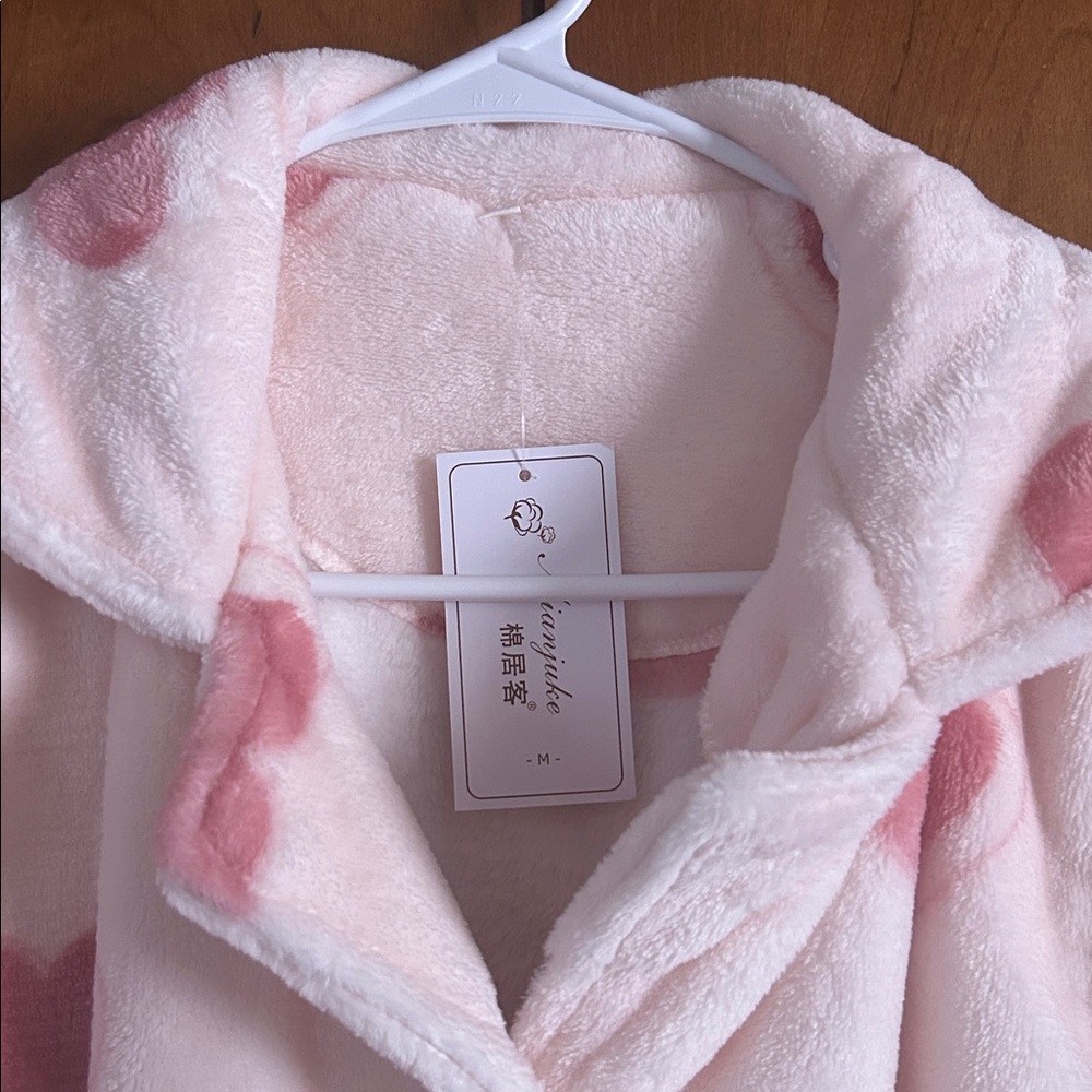 Pink Heart Patterned Jacket/Pj top - Picture 5 of 6